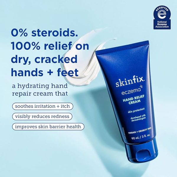 Skinfix Eczema+ Hand Relief Cream: Hydrating Hand Repair Cream to Address Eczema & Dry, Cracked, Sensitive Skin, 3 Fl Oz
