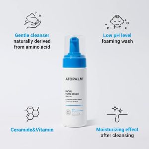 ATOPALM | Facial Foam Wash | Gentle Baby Wash | Dermatologist-Tested | Hypoallergenic Kids Cleanser | Baby Bath Soap for Sensitive Skin | Paraben-Free | pH Balanced | EWG Green | 5.07 fl oz (150ml)
