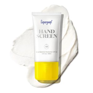 Supergoop! Handscreen SPF 40, 1 fl oz - Preventative, SPF Hand Cream For Dry Cracked Hands - Fast-Absorbing, Clean ingredients, Non-Greasy Formula - With Sea Buckthorn, Antioxidants & Natural Oils