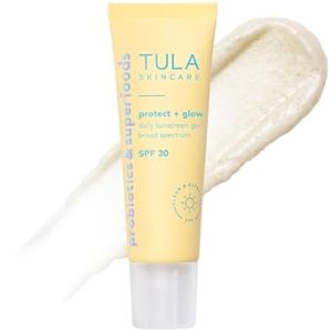 TULA Skin Care Protect + Glow Daily Sunscreen Stick Gel Broad Spectrum SPF 30 - Skincare-First, Non-Greasy, Non-Comedogenic & Reef-Safe with Pollution & Blue Light Protection, Supersize, 3.38 oz