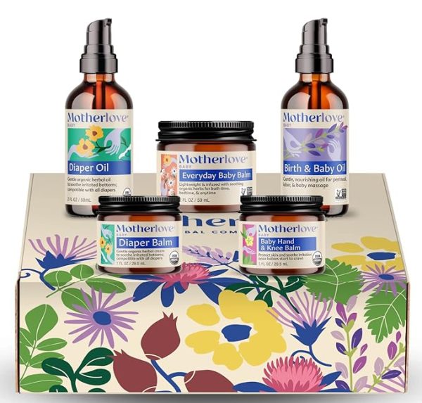 Motherlove Baby Body Care Gift Box—Clean Body Care for Newborns, Infants, & Toddlers—Baby Shower Gift & Nursery Essential