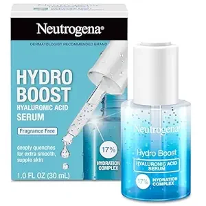 Neutrogena Hydro Boost Hyaluronic Acid Serum For Face, Lightweight Daily Hydrating Serum To Revive Dry Skin, Oil-Free, Non-Comedogenic, Fragrance Free, 1 oz