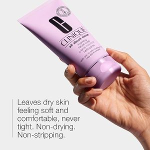 Clinique All About Clean Foaming Face Soap With Hyaluronic Acid + Glycerin For Very Dry to Dry Combination Skin Types, 5 Fl Oz