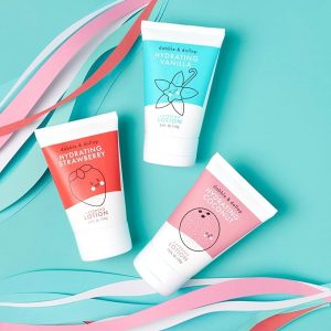 Dabble & Dollop Layering Lotion Set, Hydrating Strawberry, Coconut and Vanilla Scented Lotions for Kids, All-Natural, USA Made, Dermatologist Tested, Vegan & Cruelty-Free (Set of 3)