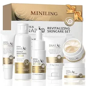 Skincare Gift Set for Women Moisturizing Skin Care Kits with Cleanser, Toner, Serum, Moisturiser & Eye Cream for Hydrating Skin, Snail Mucin Anti-Aging Skin care Kit Gift Sets