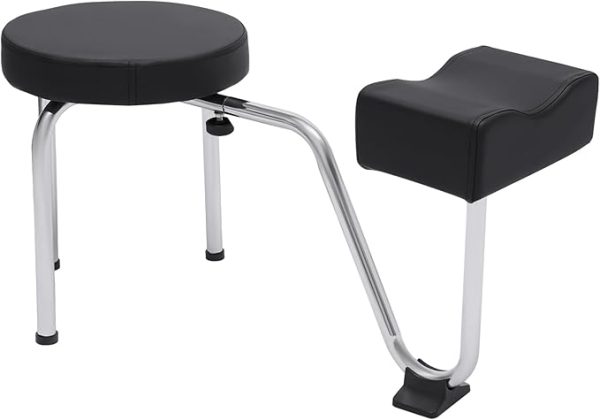 Pedicure Stool with Footrest, Height Adjustable Nail Pedicure Stool Leg Rest Stand,Pedicure Foot Equipment Seat for Spa Beauty Salon Studio Equipment Supplies,Pedicure Foot Rest (Black)