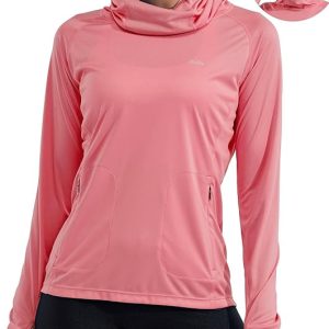 Willit Women's Sun Protection Hoodie UPF 50+ Fishing Hiking Shirt Long Sleeve SPF Shirt with Face Mask Lightweight