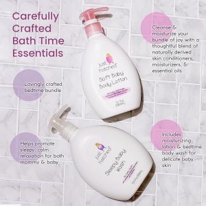 Night Time Baby Routine Wash + Lotion Bundle - Gentle Calming Bath & Body Cleanser + Lightweight Moisturizing, No Yucky Stuff & Harsh Ingredients,13 fl oz + 10 fl oz (6 Variety-Pack)