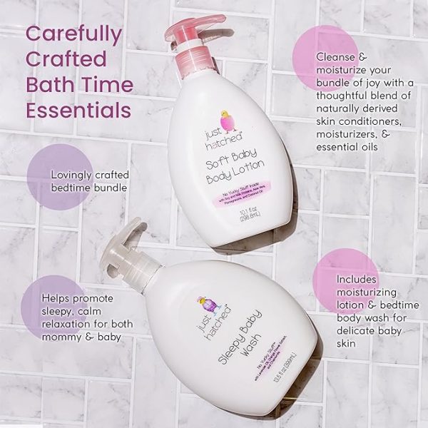 Night Time Baby Routine Wash + Lotion Bundle - Gentle Calming Bath & Body Cleanser + Lightweight Moisturizing, No Yucky Stuff & Harsh Ingredients,13 fl oz + 10 fl oz (6 Variety-Pack)