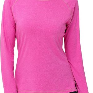 isnowood Women's Sun Protection Long Sleeve Shirts, UPF 50+ UV Rash Guard Swim Clothing, Workout Hiking Running Athletic Tops