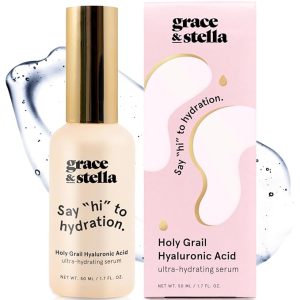 grace & stella Award Winning Hyaluronic Acid Serum (50ml/1.7 fl oz) Hydrating Hyaluronic Acid Serum for Face - Acido Hialuronico for Women - Remove Fine Lines, Wrinkles, Anti Aging - Vegan Skincare