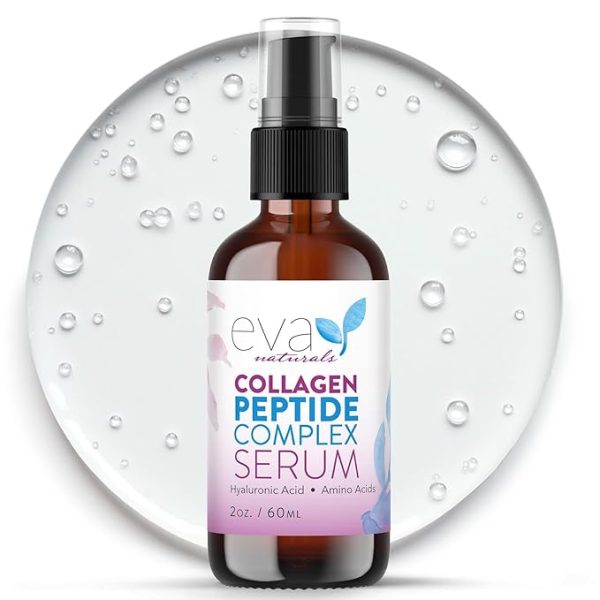 Collagen Peptide Serum - Anti Aging Collagen Serum for Face, Skin Brightening, Reduces Fine Lines & Wrinkles, Heals and Repairs Skin, Microneedling Serum with Hyaluronic Acid (2 oz)