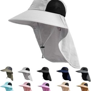 Sun Hat for Men Women with Neck Flap,UPF 50+ UV Protective Hiking Fishing Hats,Wide Brim Sun Hat for Women&Men