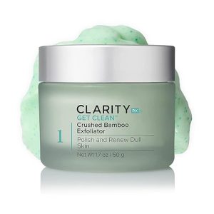 ClarityRx Get Clean Crushed Bamboo Gentle Exfoliating Face Wash, Natural Plant-Based Face Scrub, Paraben Free, Cruelty Free