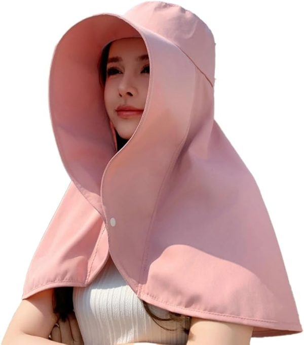 Sun Hats for Women Sun Protection Wide Brim Shawl with Neck Flap Hiking Visor Hat Outdoor Summer Beach