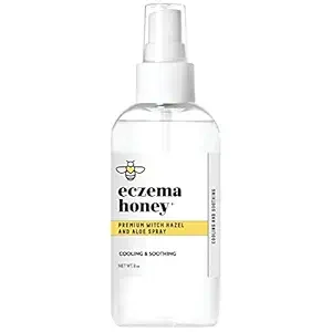 ECZEMA HONEY Premium Witch Hazel & Aloe Spray - Facial Mist Skin Care Product - Unscented Moisturizer, Dewy Makeup Spray, Aftershave & More (8 Oz)