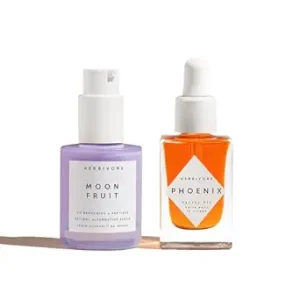 HERBIVORE Wrinkle-Fighting Regimen – MOON FRUIT 1% Bakuchiol & Peptides Serum + PHOENIX Rosehip Anti-Aging Face Oil - for Smoother, Youthful Skin, Plant-based, Vegan, Cruelty-free