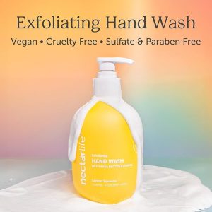 Nectar Life Hand Wash 14oz, Exfoliating and Moisturizing Hand Wash Scrub with Volcanic Pumice, Jojoba Oil & Shea Butter (Lemon Squeeze)