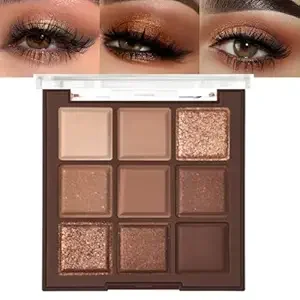 Neutral Nude Brown Eye Shadow Palette,Rose Gold Dark Brown Bronze Naked Cream Eyeshadow Palette Makeup,Highly Pigmented Natural Eyeshadow Palette for Brown Eyes Long Lasting Naturing-Looking