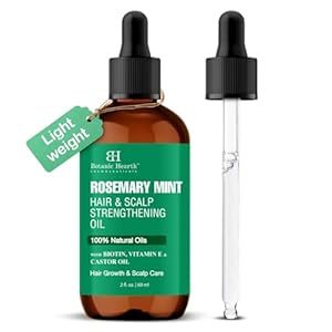 Botanic Hearth Weightless Mint Rosemary Oil for Hair Growth with Biotin, Vitamin E Oils | Lightweight Hydrating Summer Hair Oil for Strengthening, Nourishing & Volumizing for Men and Women- 2fl oz
