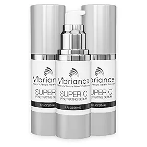 Vibriance Super C Serum for Mature Skin, Made in USA, All-in-One Vitamin Formula Hydrates, Firms, Lifts, Smooths, Targets Age Spots, Wrinkles, 1 fl oz - Pack of 3