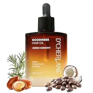 D'Cherlane Goodness Hair Oil – Hair Growth & Deep Scalp Treatment with Rosemary, Argan, Castor, & Coconut Oils For All Hair Types - Verde Harmony Edition,1.7 fl oz