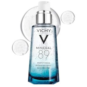 Vichy Mineral 89 Fortifying & Hydrating Daily Skin Booster, Pure Hyaluronic Acid Serum For Face, Plumps & Hydrates, Repairs Skin Barrier, Lightweight Moisturizing Gel, Fragrance Free & Oil-Free