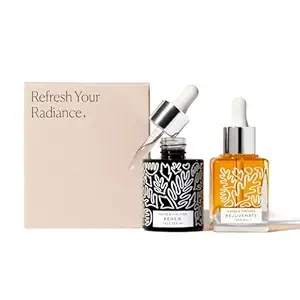 Naked & Thriving The Night Set | Renew Resurfacing Night Serum (30 mL) + Rejuvenate Restorative Face Oil (35 mL) with Hyaluronic Acid, Argan & Sea Buckthorn Oils and Fruit AHAs (Set of 2)