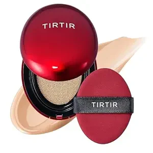 TIRTIR Mask Fit Red Cushion Foundation | Full coverage, Weightless, Skin fit, Satin Glow Finish, Korean Makeup Cushion Foundation (#23N Sand, 0.63 Fl Oz)