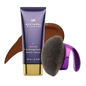 Westmore Beauty Body Coverage Perfector & Blend & Blur Body Brush Kabuki Brush - Waterproof Leg & Body Makeup - Tattoo Cover Up Makeup - 7 Oz (Deep Radiance)