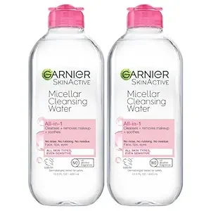 arnier Micellar Water, Hydrating Facial Cleanser & Makeup Remover, Suitable for Sensitive Skin, Vegan, Cruelty Free, 13.5 Fl Oz (400mL), 2 Count