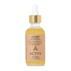 ACTIIV Thickening Hair Serum - Oil Based | Supports the Appearance of Thicker, Fuller-Looking Hair, for Textured & Curly Hair, Deeply Nourishes & Strengthens Roots, Non-Greasy, All Hair Types, 1.8 oz