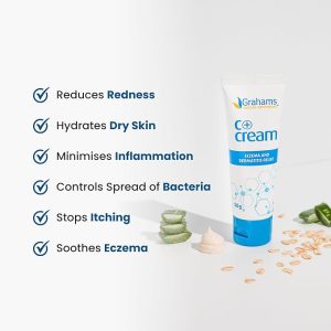 C+ Eczema Cream Dermatitis Treatment - Lotion for Extremely Dry Skin, Inflammation, Redness & Itch Relief - Manuka Honey & Calendula - Clinically Proven - Steroid-Free (1 x 1.76oz)