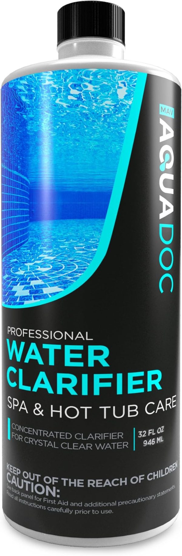 MAV AquaDoc Spa Clarifier & Hot Tub Clarifier for Fast Acting Cloudy Water Treatment, The Spa Clarifier Hot Tub Owners Love, Use Our Hot Tub Water Clarifier to Keep Your Spa Clear & Balanced - 32oz