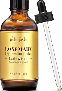 Rosemary Oil for Hair Growth, Natural Rosemary Peppermint Scalp & Hair Strengthening Oil, 4 Ounce