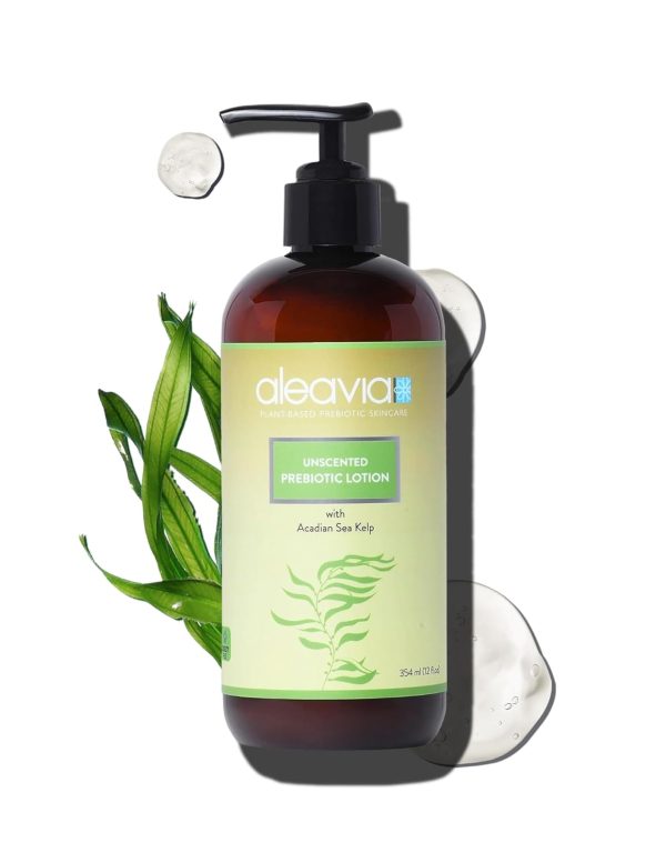Aleavia Unscented Prebiotic Body Lotion – Fragrance-Free, All-Natural Moisturizing Body Lotion – Sulfate-Free Lotion for Sensitive Skin – 12 Oz