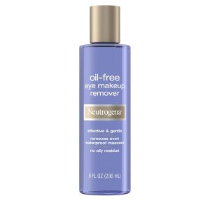Neutrogena Gentle Oil-Free Eye Makeup Remover & Cleanser for Sensitive Eyes, 8 fl oz, Non-Greasy Makeup Remover, Waterproof Mascara Remover, Dermatologist & Ophthalmologist Tested