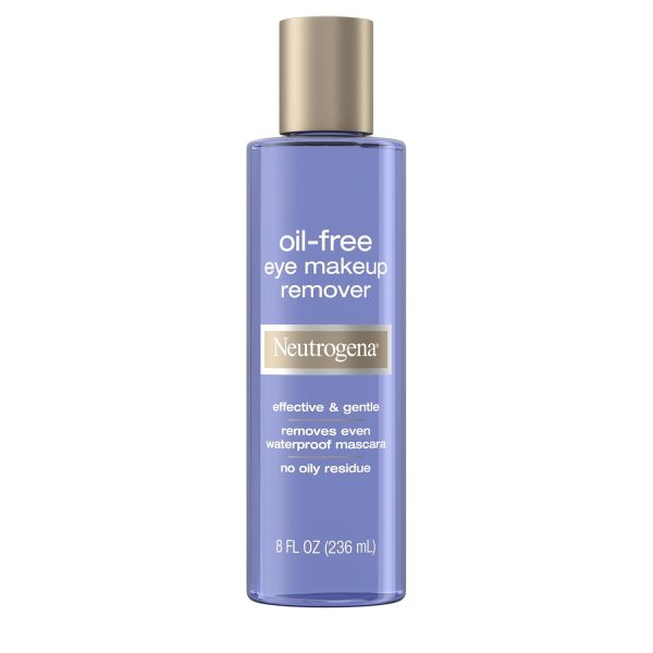 Neutrogena Gentle Oil-Free Eye Makeup Remover & Cleanser for Sensitive Eyes, 8 fl oz, Non-Greasy Makeup Remover, Waterproof Mascara Remover, Dermatologist & Ophthalmologist Tested
