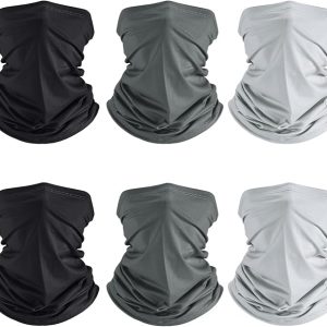 Geyoga 6 Pieces Summer UV Protection Cooling Neck Gaiter Face Clothing Neck Gaiter Mask Scarf Sunscreen Breathable Bandana