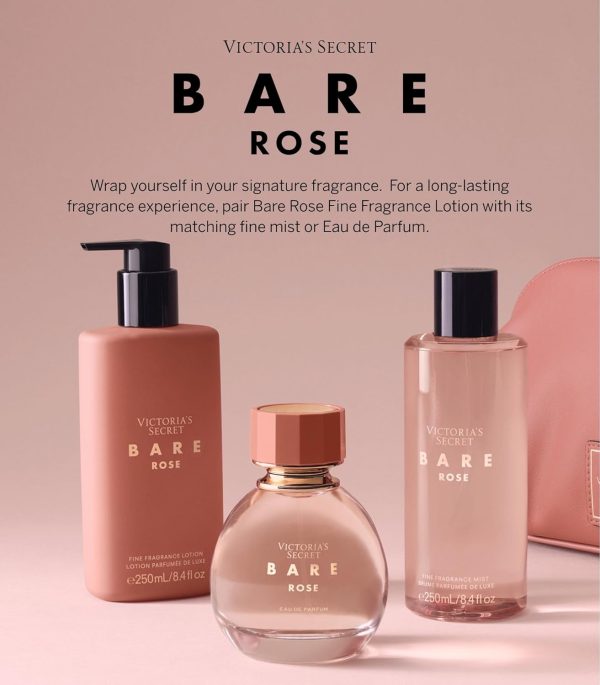 Victoria's Secret Bare Rose Fragrance Mist, Notes of Pear Skin, Rosa Centifolia & Sheer Woods, Body Spray for Women (8.4 oz)Victoria's Secret Bare Rose Fragrance Mist, Notes of Pear Skin, Rosa Centifolia & Sheer Woods, Body Spray for Women (8.4 oz)