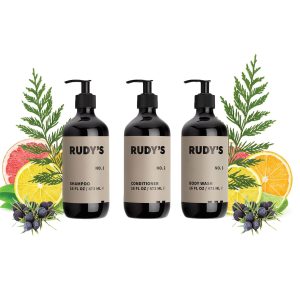 RUDY's 1-2-3 Shower Essentials Bundle - Shampoo, Conditioner, and Body Wash - Natural Ingredients, Sulfate & Paraben Free (16 fl oz Each)