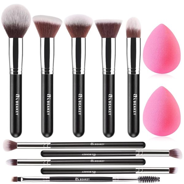BEAKEY Premium Makeup Brush Set for Foundation Concealer Eyeshadow and Travel, Makeup Brushes, Beauty Make up Brushes (with Paper Case)