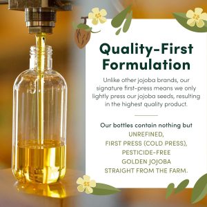 HobaCare 100% Pure, Unrefined Jojoba Oil for Skin & Nails - Moisturizing Body Oil & Face Moisturizer for Dry Skin - Natural Treatment for Hair & Beard Care (32 fl oz)