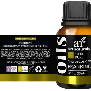 artnaturals 100% Pure Frankincense Essential Oil - (.5 Fl Oz / 15ml) - Natural Undiluted Therapeutic Grade – Premium Aromatherapy Quality Oil for Diffuser Internal Use, Skin, and Face - Frankensence