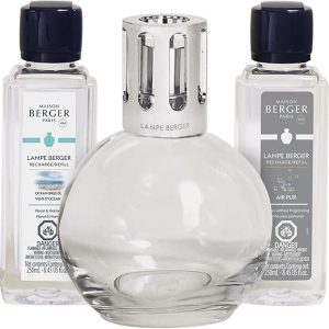 MAISON BERGER Lampe Berger Giftset - Home Fragrance Diffuser - Includes 2 Fragrances So Neutral and Ocean Breeze - 250 milliliters - 8.45 Fluid Ounces (Starter Square)