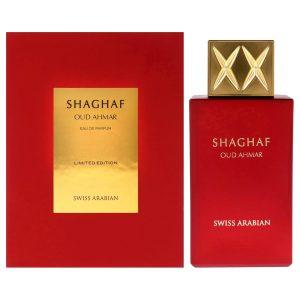 Swiss Arabian Shaghaf Oud Ahmar - Luxury Products From Dubai - Long Lasting And Addictive Personal EDP Spray Fragrance - Seductive, Signature Aroma - The Luxurious Scent Of Arabia - 2.5 oz