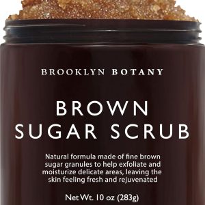 Brooklyn Botany Brown Sugar Body Scrub - Moisturizing and Exfoliating Body, Face, Hand, Foot Scrub - Fights Acne, Fine Lines & Wrinkles, Great Gifts For Women & Men - 10 oz