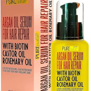 Moroccan Argan Oil Hair Serum - Rescue Frizzy and Damaged Locks - With Heat Protectant and Straightening Properties - Hydrating Anti Frizz Products For Curly and Straight Hair with Split Ends
