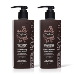 Saphira Mineral Moisturizing Shampoo and Conditioner, Hydrating for Dry, Damaged, Bleached & Color-Treated Hair, Sulfate-Free, Paraben-Free, Nourishes & Revitalizes Lifeless Hair