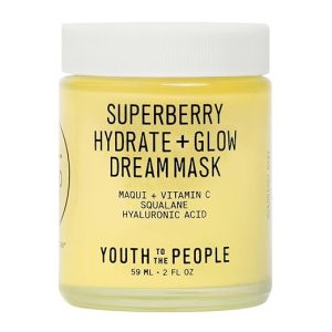 Youth To The People Superberry Hydrate + Glow Dream Mask, Vitamin C Face Moisturizer, Plumps + Brightens Skin, Treats Dullness + Uneven Tone, Vegan